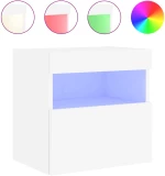 vidaXL Έπιπλο Τοίχου Τηλεόρασης με LED Λευκό 40x30x40 εκ.