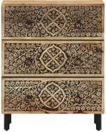 vidaXL Βοηθητικά Ντουλάπια 2 Τεμ. 60x33x75 εκ. από Μασίφ Ξύλο Μάνγκο