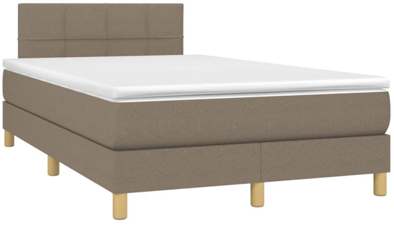 vidaXL Κρεβάτι Boxspring με Στρώμα Taupe 120x190 εκ. Υφασμάτινο