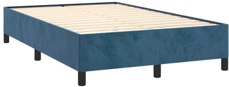vidaXL Κρεβάτι Boxspring με Στρώμα Σκούρο Μπλε 120x190 εκ. Βελούδινο