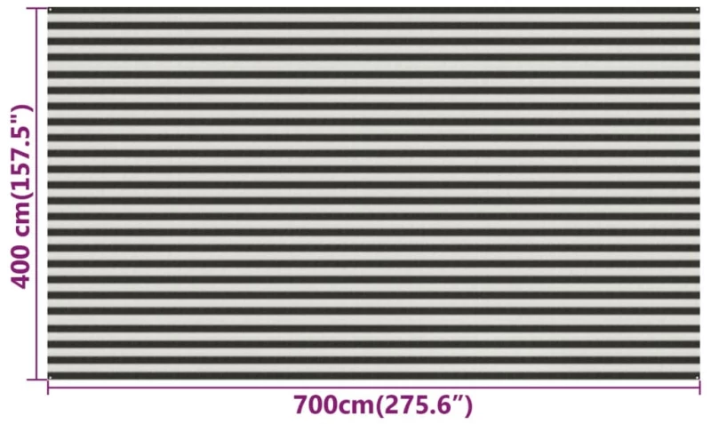 vidaXL Χαλί Σκηνής Ανθρακί / Λευκό 400x700 εκ. από HDPE