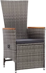 vidaXL Σετ Τραπεζαρίας Κήπου 9 τεμ. Γκρι Συνθ. Ρατάν με Μαξιλάρια
