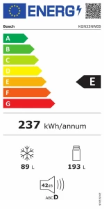 Συνδυασμένο Ψυγείο BOSCH KGN33NWEB Λευκό