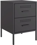 vidaXL Κομοδίνα 2 τεμ. Μαύρα 36x39x50,5 εκ. Χάλυβα