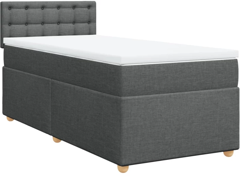 vidaXL Κρεβάτι Boxspring με Στρώμα Σκούρο Γκρι 80x200 εκ. Υφασμάτινο