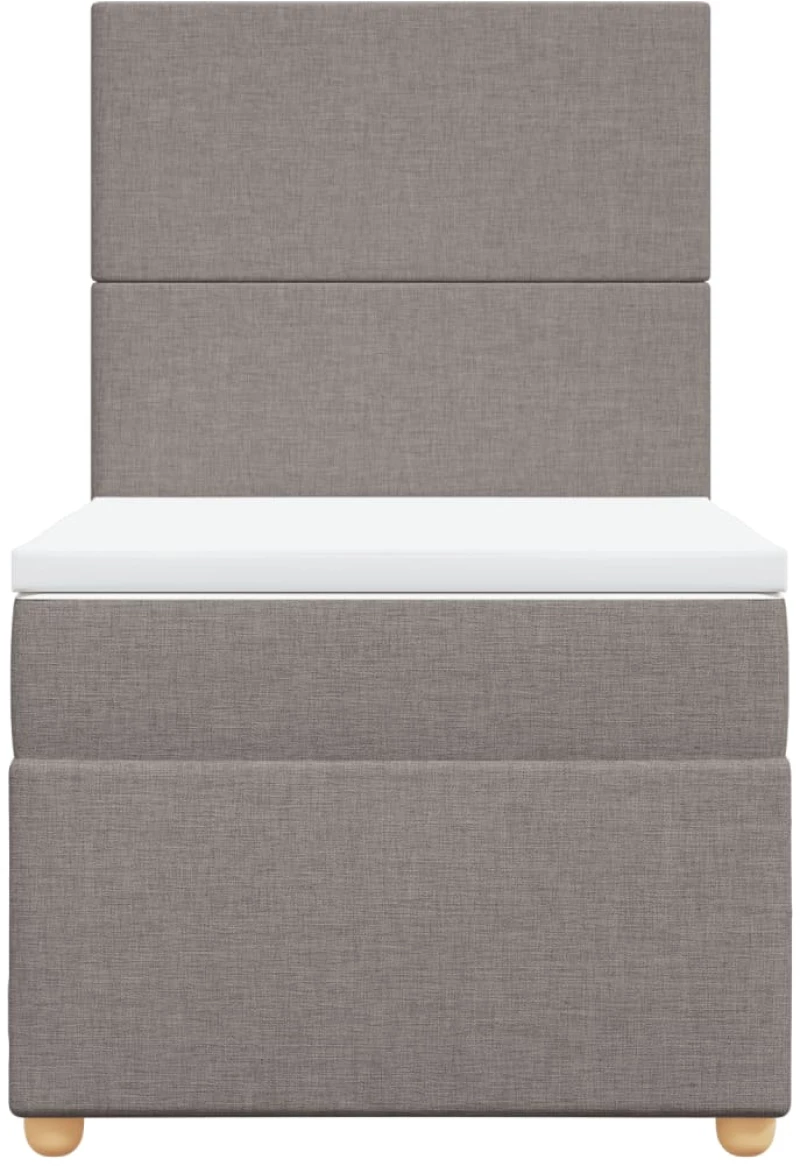 vidaXL Κρεβάτι Boxspring με Στρώμα Taupe 90x190 εκ.Υφασμάτινο
