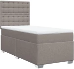 vidaXL Κρεβάτι Boxspring με Στρώμα Taupe 90x200 εκ. Υφασμάτινο
