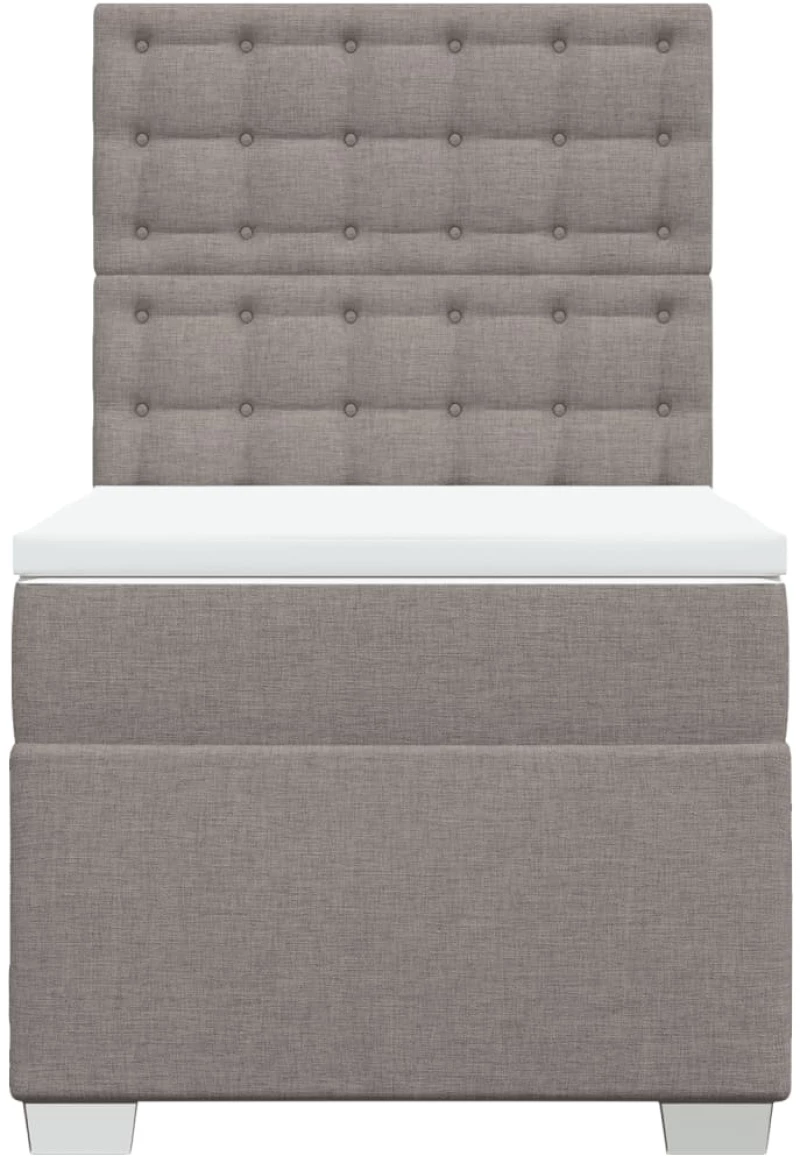 vidaXL Κρεβάτι Boxspring με Στρώμα Taupe 90x200 εκ. Υφασμάτινο
