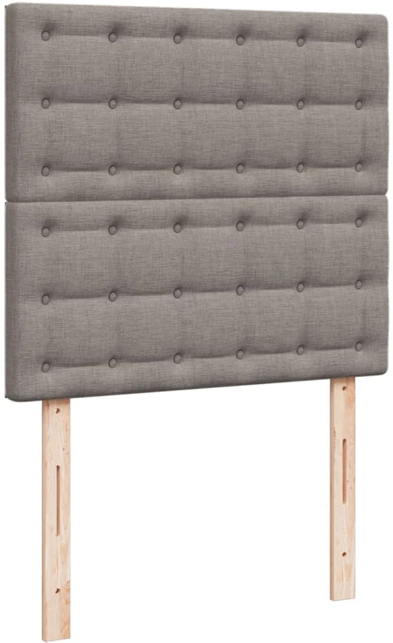 vidaXL Κρεβάτι Boxspring με Στρώμα Taupe 90x200 εκ. Υφασμάτινο