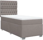 vidaXL Κρεβάτι Boxspring με Στρώμα Taupe 90x200 εκ. Υφασμάτινο