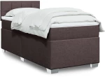 vidaXL Κρεβάτι Boxspring με Στρώμα Σκούρο Καφέ 90x200 εκ. Υφασμάτινο