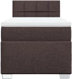 vidaXL Κρεβάτι Boxspring με Στρώμα Σκούρο Καφέ 90x200 εκ. Υφασμάτινο
