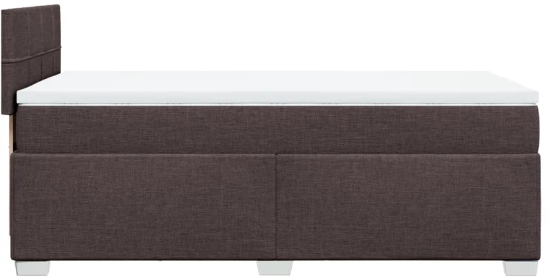 vidaXL Κρεβάτι Boxspring με Στρώμα Σκούρο Καφέ 90x200 εκ. Υφασμάτινο