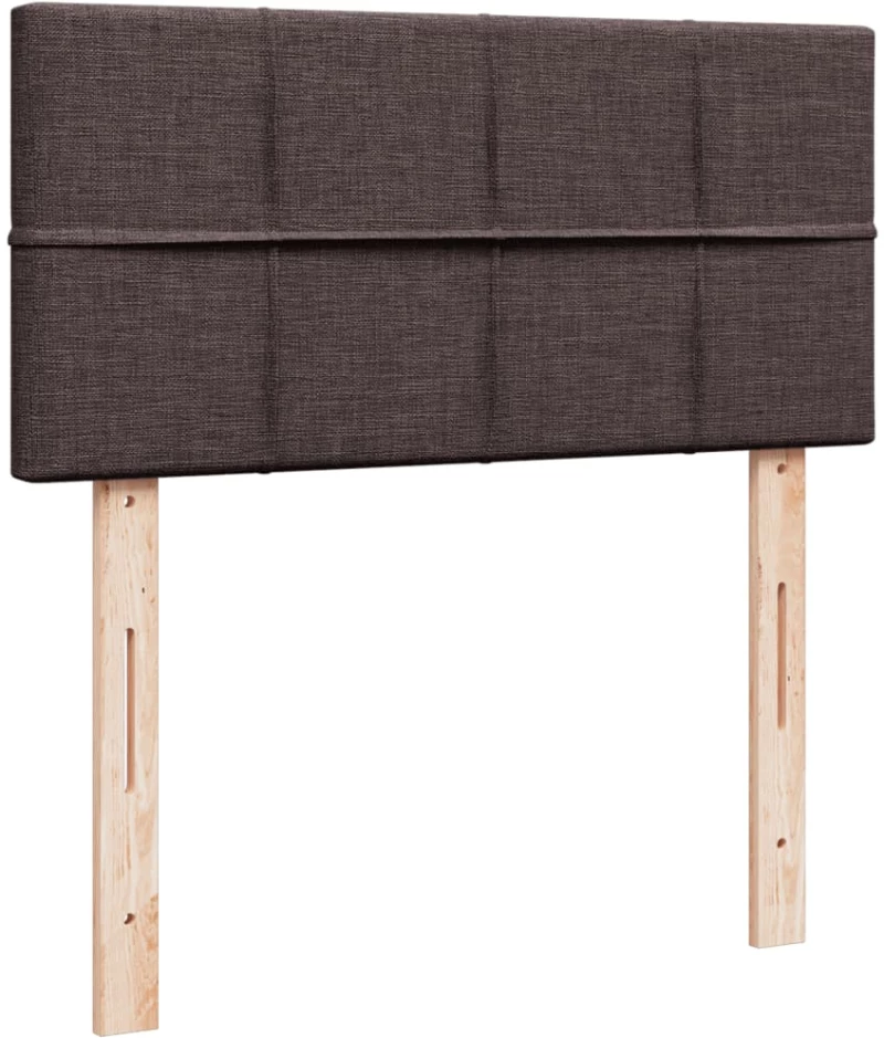 vidaXL Κρεβάτι Boxspring με Στρώμα Σκούρο Καφέ 90x200 εκ. Υφασμάτινο
