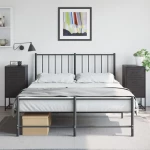 vidaXL Κομοδίνα 2 τεμ. Μαύρα 36x39x78 εκ. Χάλυβα