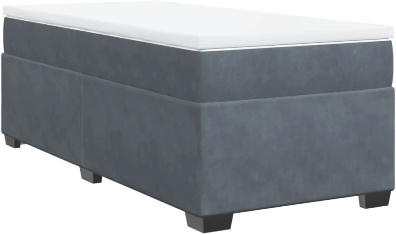 vidaXL Κρεβάτι Boxspring με Στρώμα Σκούρο Γκρι 80x200 εκ. Βελούδινο