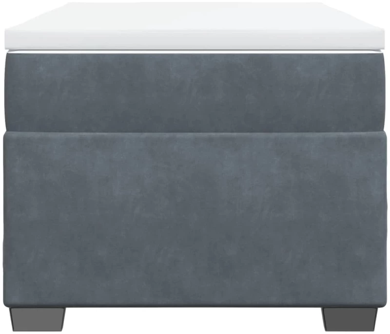 vidaXL Κρεβάτι Boxspring με Στρώμα Σκούρο Γκρι 80x200 εκ. Βελούδινο