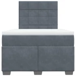 vidaXL Κρεβάτι Boxspring με Στρώμα Σκούρο Γκρι 120x190 εκ. Βελούδινο