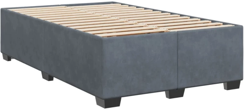 vidaXL Κρεβάτι Boxspring με Στρώμα Σκούρο Γκρι 120x190 εκ. Βελούδινο