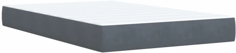 vidaXL Κρεβάτι Boxspring με Στρώμα Σκούρο Γκρι 120x190 εκ. Βελούδινο
