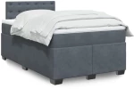 vidaXL Κρεβάτι Boxspring με Στρώμα Σκούρο Γκρι 120x190 εκ. Βελούδινο