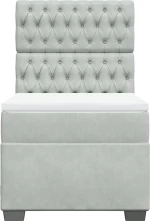 vidaXL Κρεβάτι Boxspring με Στρώμα Ανοιχτό Γκρι 80x200 εκ. Βελούδινο