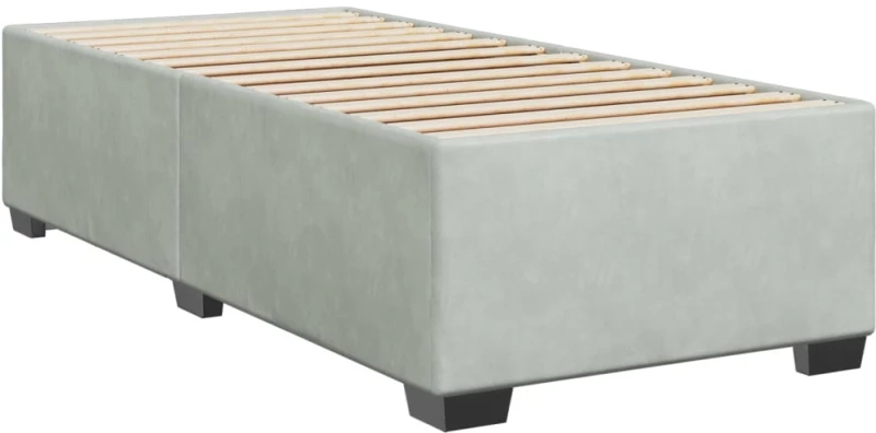 vidaXL Κρεβάτι Boxspring με Στρώμα Ανοιχτό Γκρι 80x200 εκ. Βελούδινο