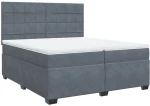 vidaXL Κρεβάτι Boxspring με Στρώμα Σκούρο Γκρι 200x200 εκ. Βελούδινο
