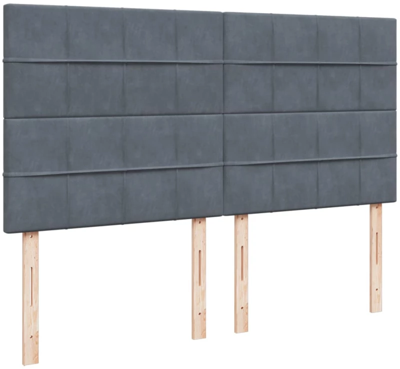 vidaXL Κρεβάτι Boxspring με Στρώμα Σκούρο Γκρι 200x200 εκ. Βελούδινο