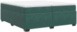 vidaXL Κρεβάτι Boxspring με Στρώμα Σκούρο Πράσινο 200x200εκ. Βελούδινο