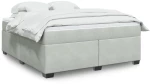 vidaXL Κρεβάτι Boxspring με Στρώμα Ανοιχτό Γκρι 180x200 εκ. Βελούδινο
