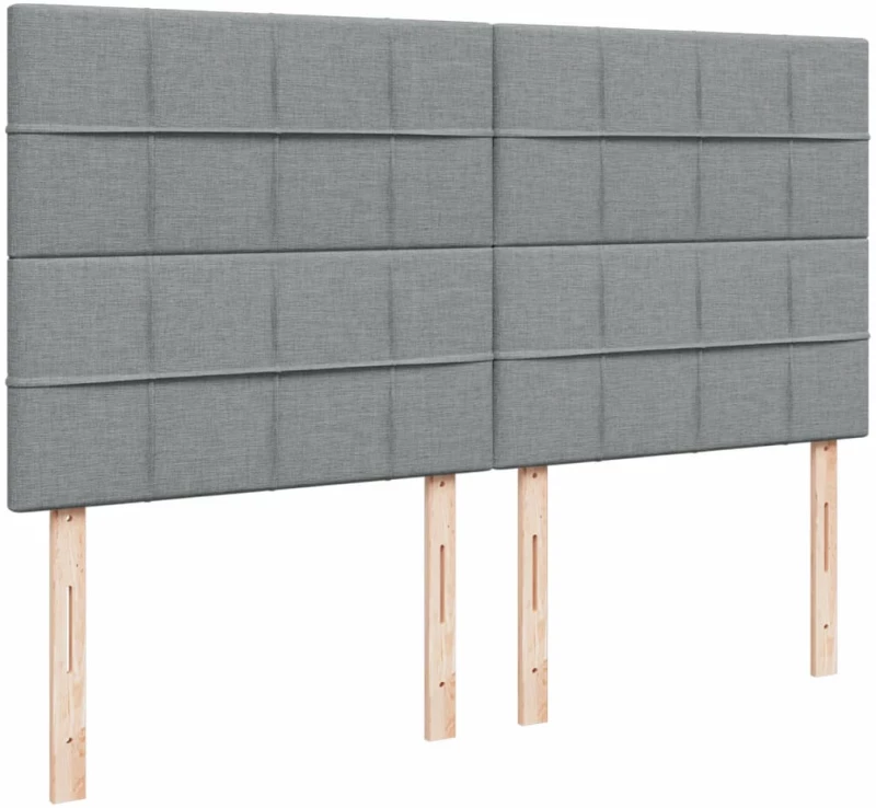 vidaXL Κρεβάτι Boxspring με Στρώμα Ανοιχτό Γκρι 200x200 εκ. Υφασμάτινο