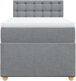 vidaXL Κρεβάτι Boxspring με Στρώμα Ανοιχτό Γκρι 90x190 εκ. Υφασμάτινο