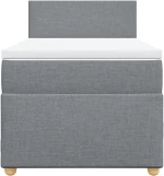 vidaXL Κρεβάτι Boxspring με Στρώμα Ανοιχτό Γκρι 90x190 εκ. Υφασμάτινο