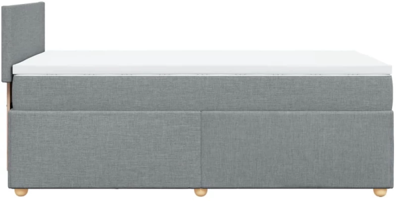 vidaXL Κρεβάτι Boxspring με Στρώμα Ανοιχτό Γκρι 90x190 εκ. Υφασμάτινο