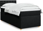 vidaXL Κρεβάτι Boxspring με Στρώμα Μαύρο 80 x 200 εκ. Υφασμάτινο