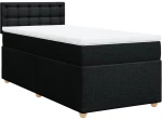 vidaXL Κρεβάτι Boxspring με Στρώμα Μαύρο 80 x 200 εκ. Υφασμάτινο