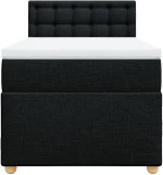 vidaXL Κρεβάτι Boxspring με Στρώμα Μαύρο 80 x 200 εκ. Υφασμάτινο
