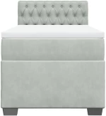 vidaXL Κρεβάτι Boxspring με Στρώμα Ανοιχτό Γκρι 80x200 εκ. Βελούδινο