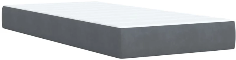 vidaXL Κρεβάτι Boxspring με Στρώμα Σκούρο Γκρι 100x200 εκ. Βελούδινο