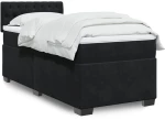 vidaXL Κρεβάτι Boxspring με Στρώμα Μαύρο Single Βελούδινο