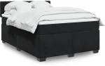 vidaXL Κρεβάτι Boxspring με Στρώμα Μαύρο 160x200 εκ. Βελούδινο