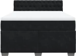 vidaXL Κρεβάτι Boxspring με Στρώμα Μαύρο 160x200 εκ. Βελούδινο