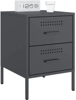 vidaXL Κομοδίνα 2 τεμ. Ανθρακί 36x39x50,5 εκ. από Χάλυβα