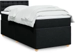 vidaXL Κρεβάτι Boxspring με Στρώμα Μαύρο 90x190 εκ.Υφασμάτινο