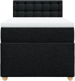 vidaXL Κρεβάτι Boxspring με Στρώμα Μαύρο 90x190 εκ.Υφασμάτινο