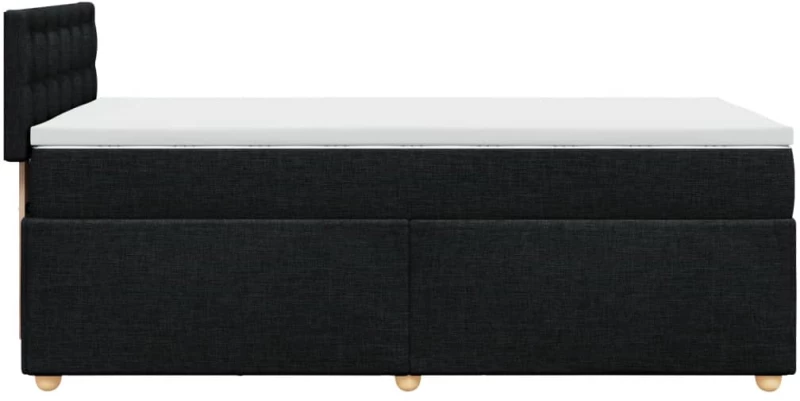 vidaXL Κρεβάτι Boxspring με Στρώμα Μαύρο 90x190 εκ.Υφασμάτινο