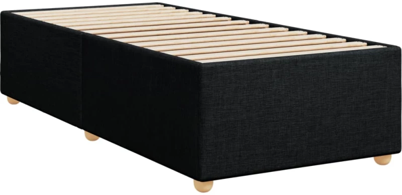 vidaXL Κρεβάτι Boxspring με Στρώμα Μαύρο 90x190 εκ.Υφασμάτινο