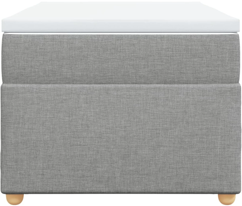 vidaXL Κρεβάτι Boxspring με Στρώμα Ανοιχτό Γκρι 90x200 εκ. Υφασμάτινο
