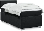 vidaXL Κρεβάτι Boxspring με Στρώμα Μαύρο 90x200 εκ. Υφασμάτινο